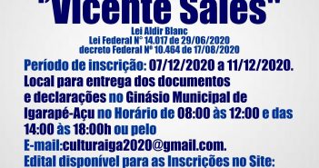 Chamada Pública: Prêmio de Igarapé-Açu “Vicente Sales”