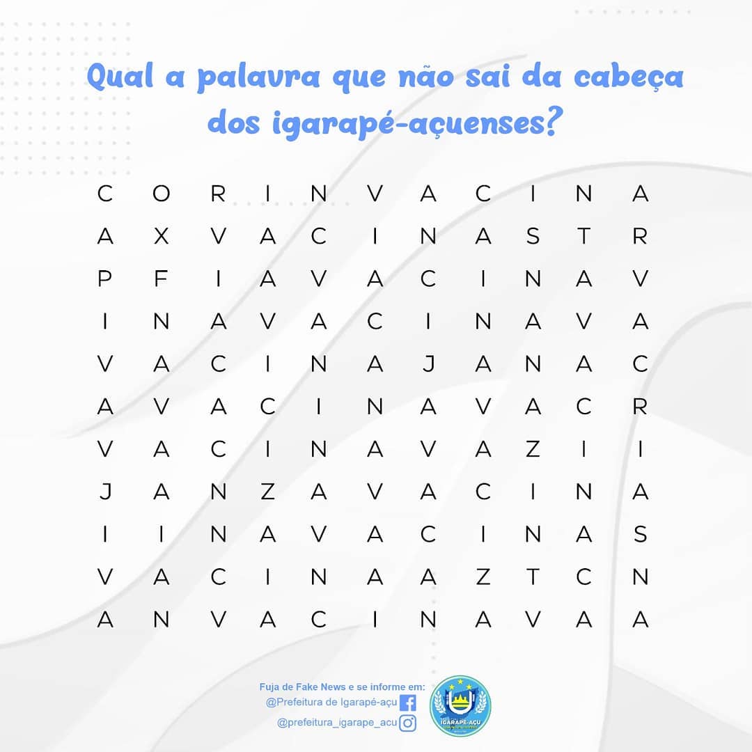 Caça palavras - Prefeitura Municipal de Igarapé-Açu