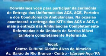 Convite Cerimônia entrega dos Uniformes e ambulâncias