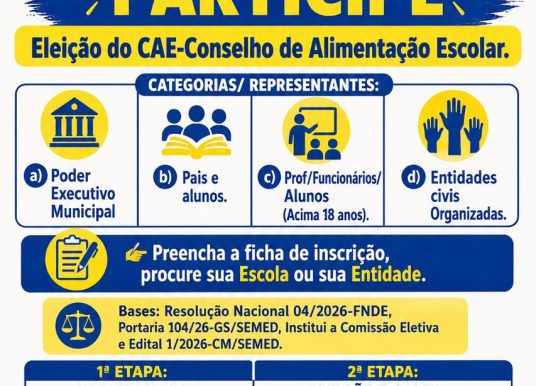 Eleição do CAE – Conselho de Alimentação Escolar